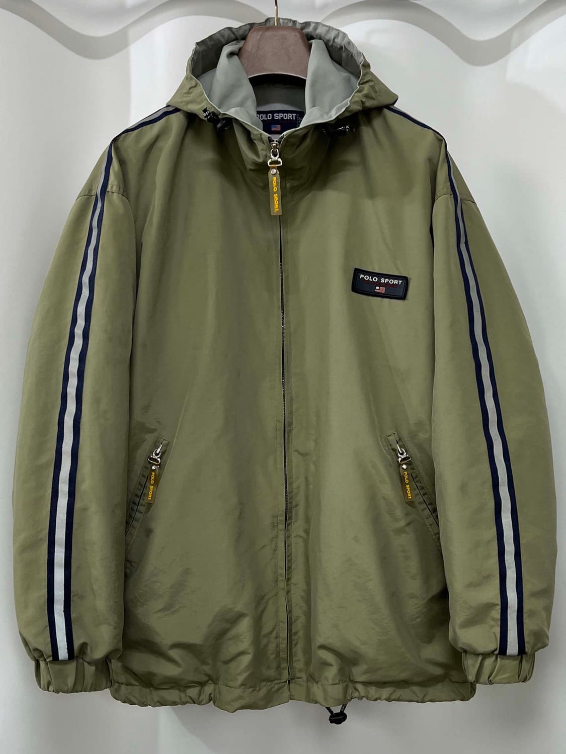 폴로 스포츠 USA 스펠아웃 백로고 올리브 윈드브레이커 자켓 상품이미지1