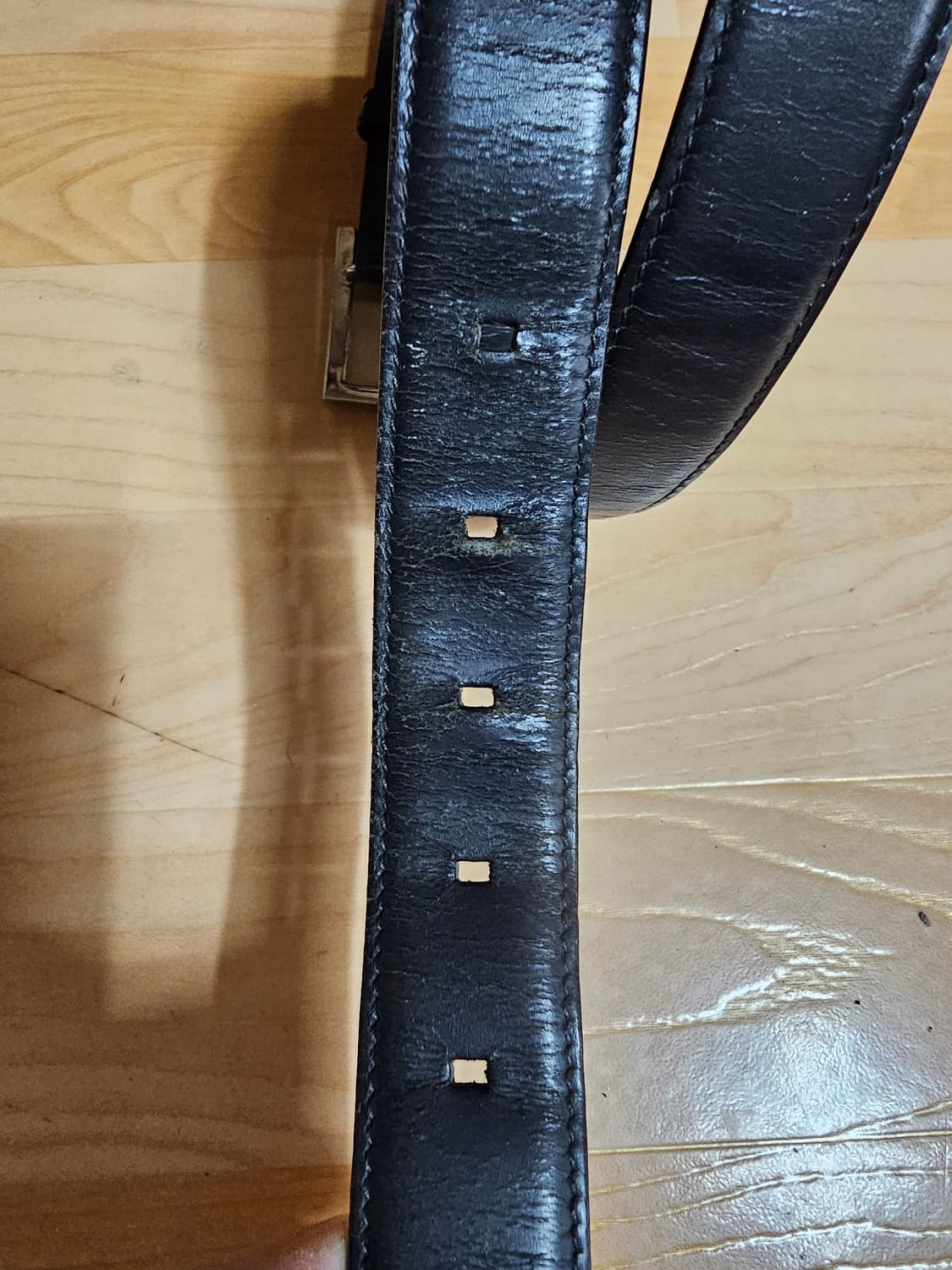 불가리 블랙 레더 벨트 상품이미지5