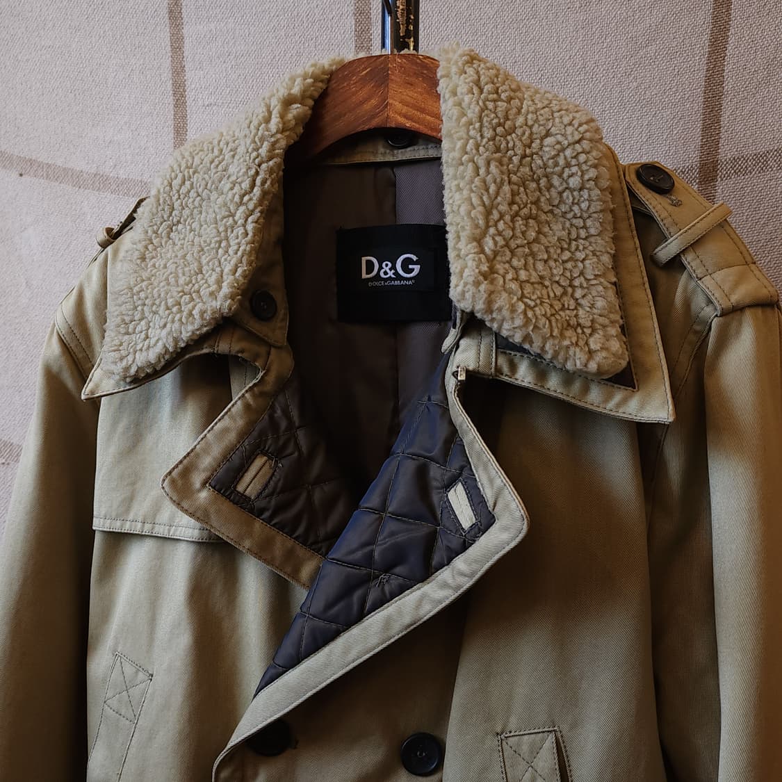 돌체앤가바나 헤비 코트 더블카라 트렌치 코트 벨티드 L 상품이미지4