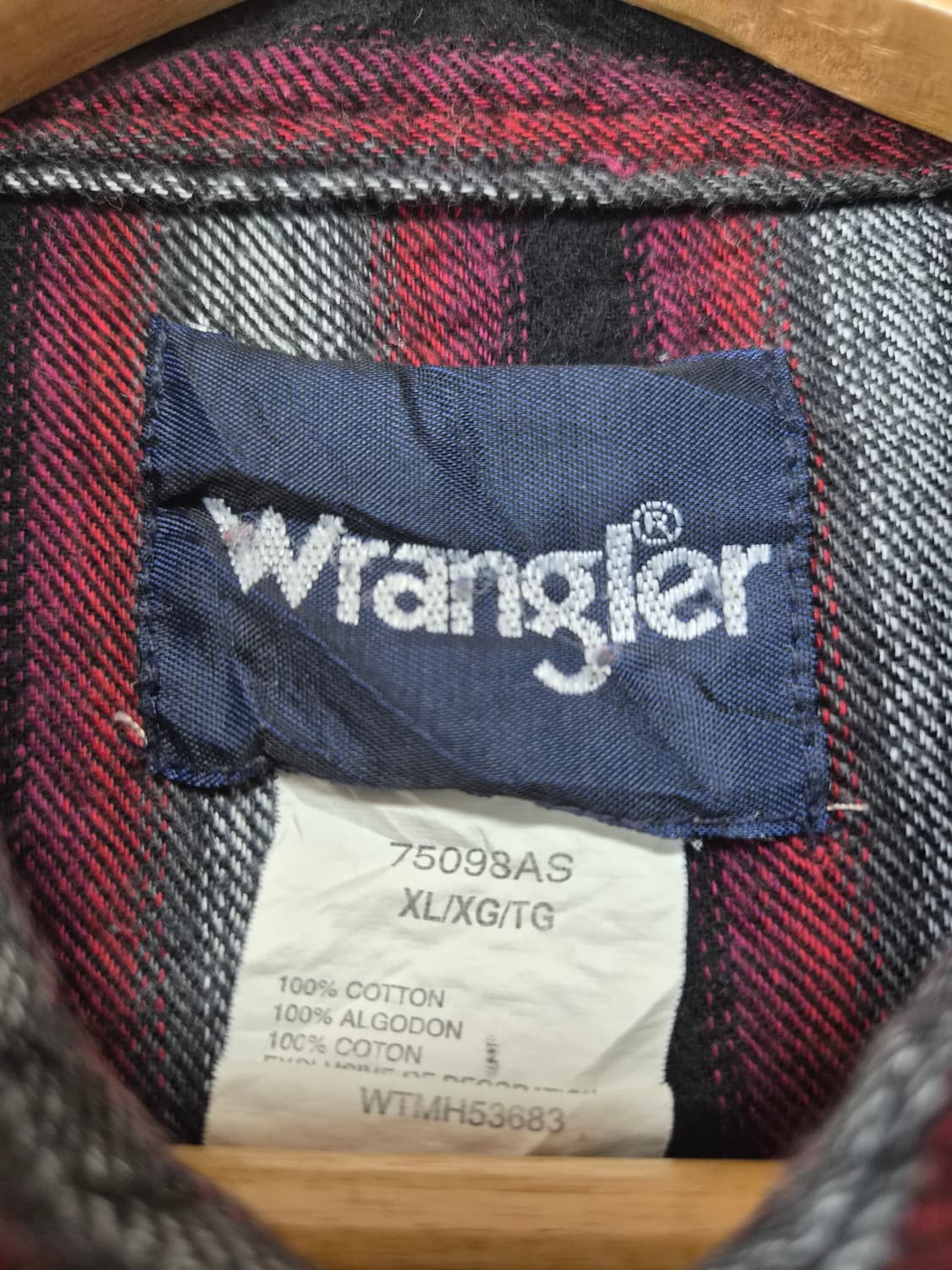 랭글러Wrangler 체크 웨스턴 셔츠 XL사이즈 - S330 상품이미지4