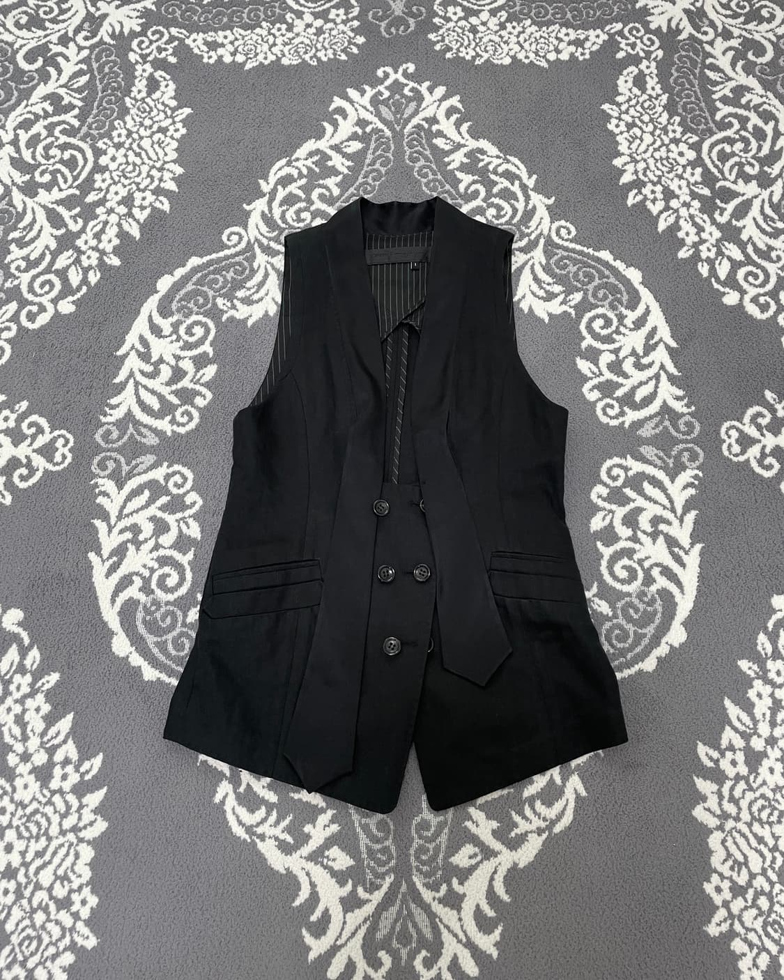 Obzee Long Tail Double-Breasted Vest 상품이미지3