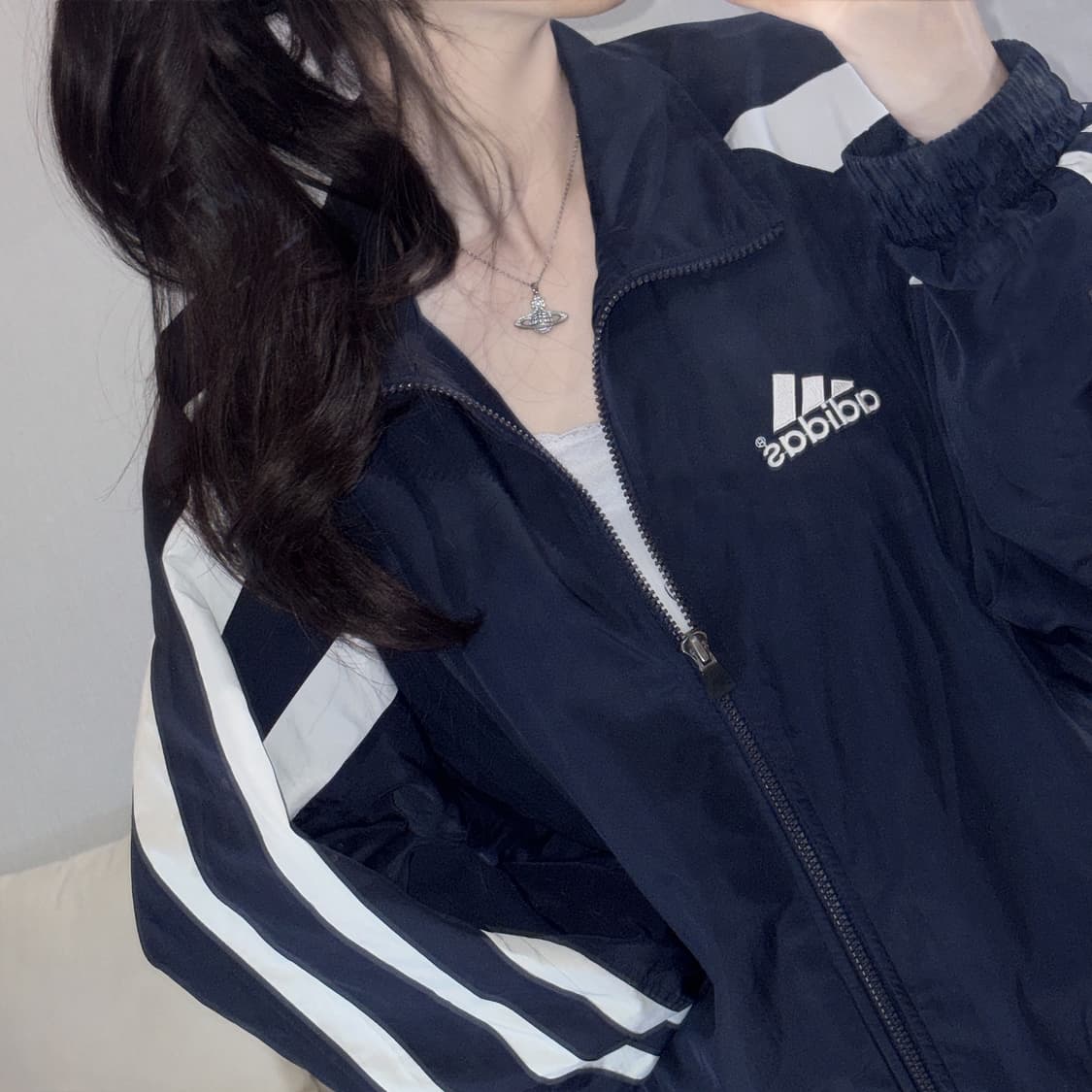 🐰아디다스 자수 데일리 딥네이비 바람막이 점퍼🤍 상품이미지2