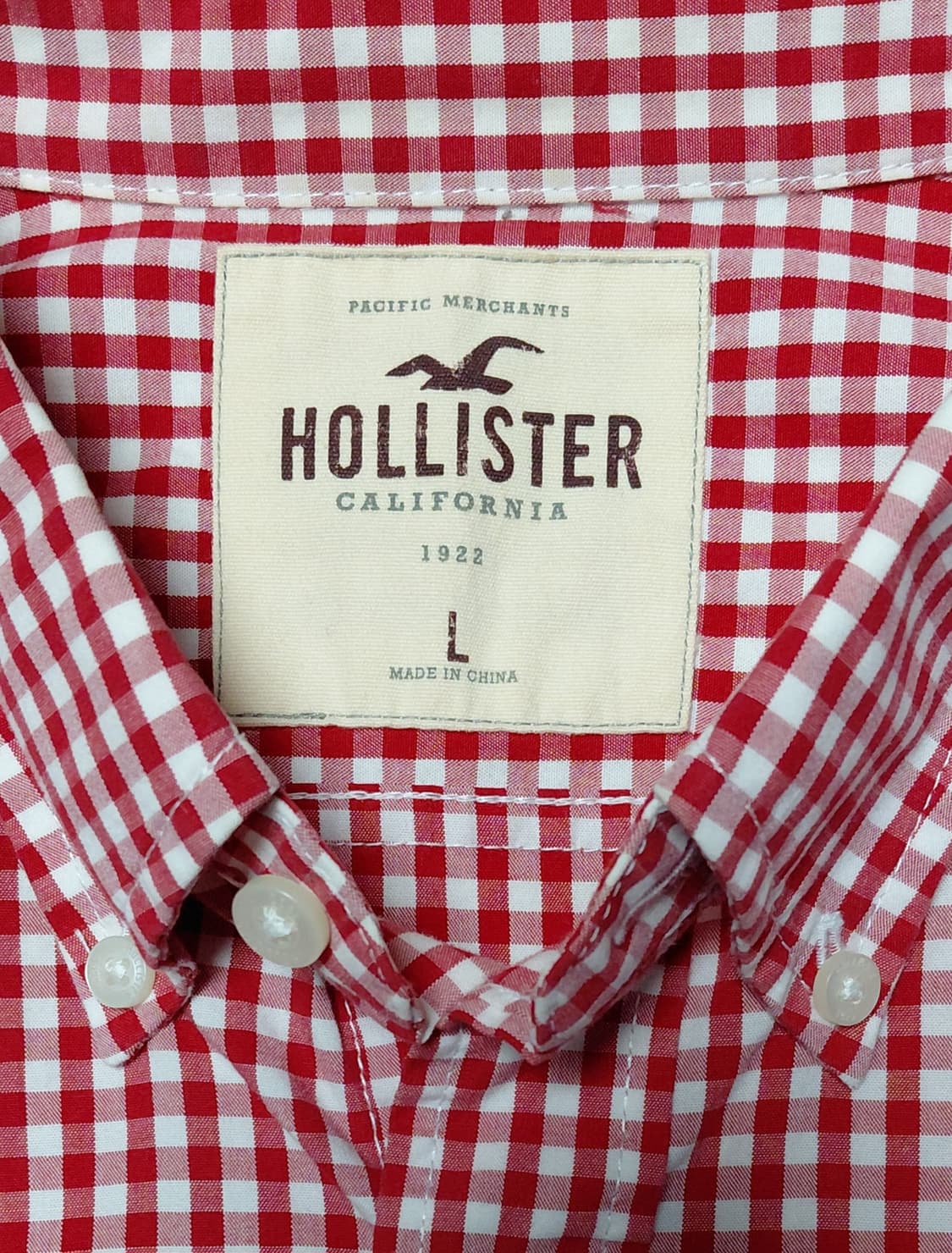 [L] 홀리스터 레드 긴팔 체크 셔츠 (상태 최상) 상품이미지1