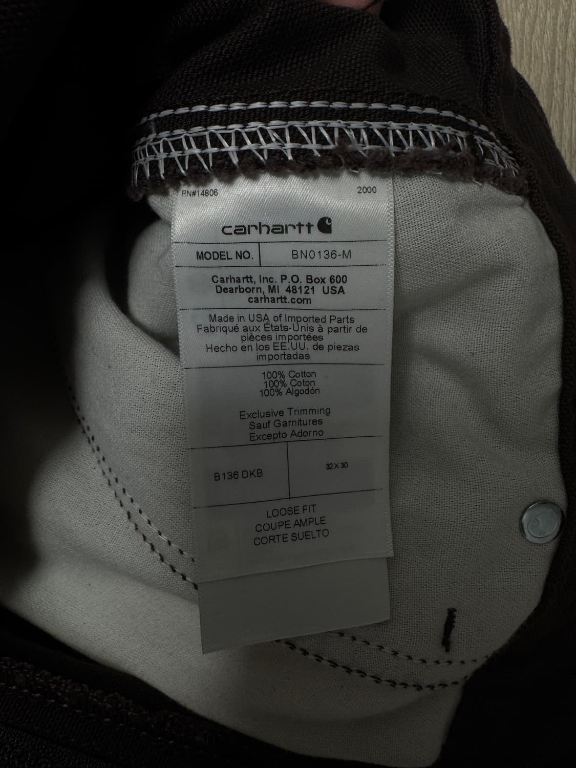 칼하트 더블니 b136 dkb 새상품 상품이미지3