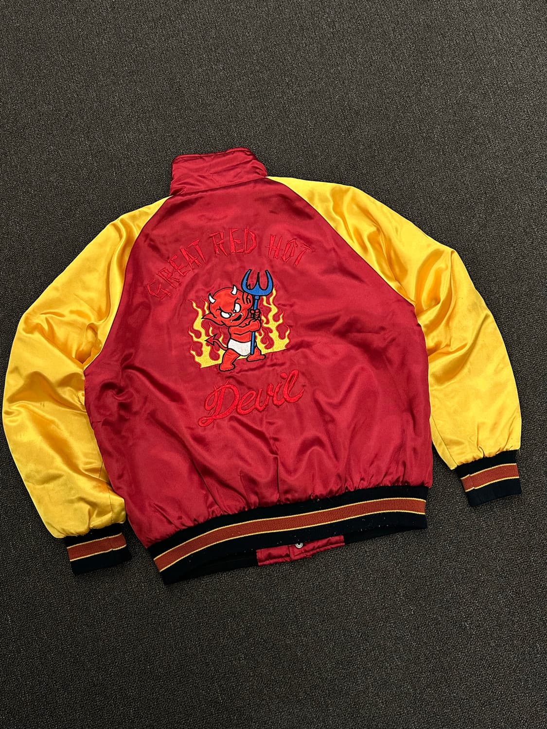 L)도그타운 빈티지 레드/옐로우 새틴 자켓 상품이미지6
