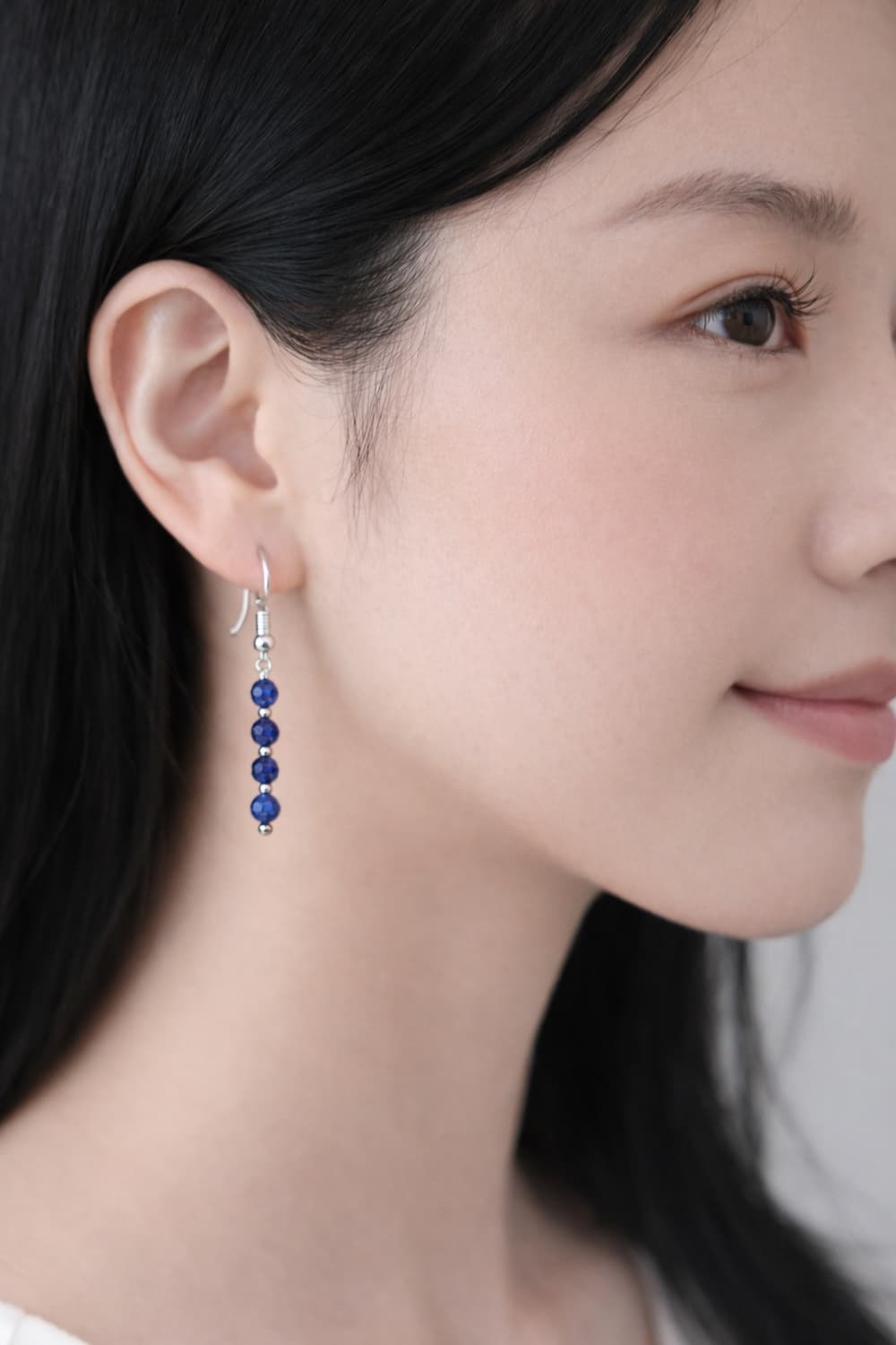 (핸드메이드) 천연 라피스라줄리 원석 귀걸이 상품이미지1