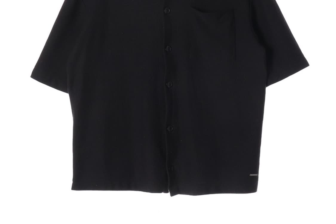 마시모두띠 블랙 텍스처 코튼 반팔 셔츠 상품이미지4