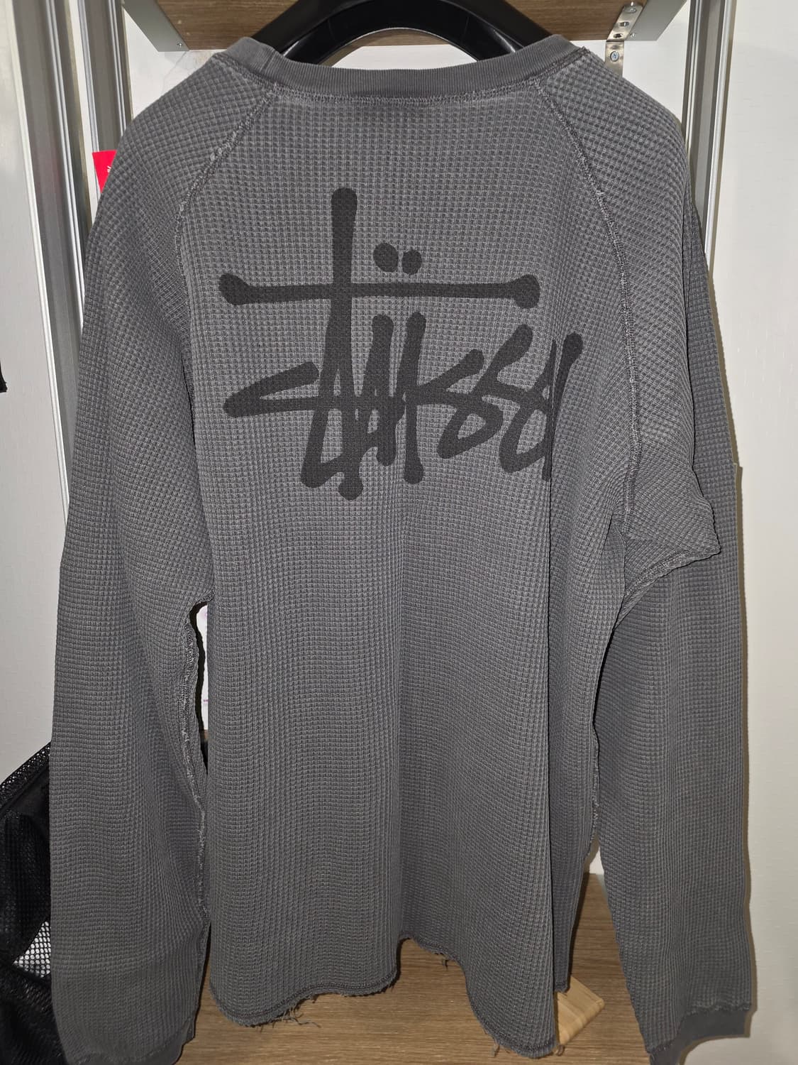 스투시 래글런 써멀 롱슬리브 크루 워시드 블랙 상품이미지6