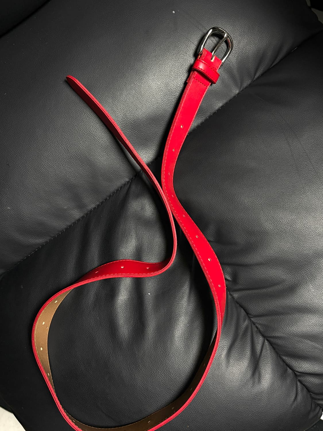 레드 벨트 가죽벨트 빈티지 상품이미지1