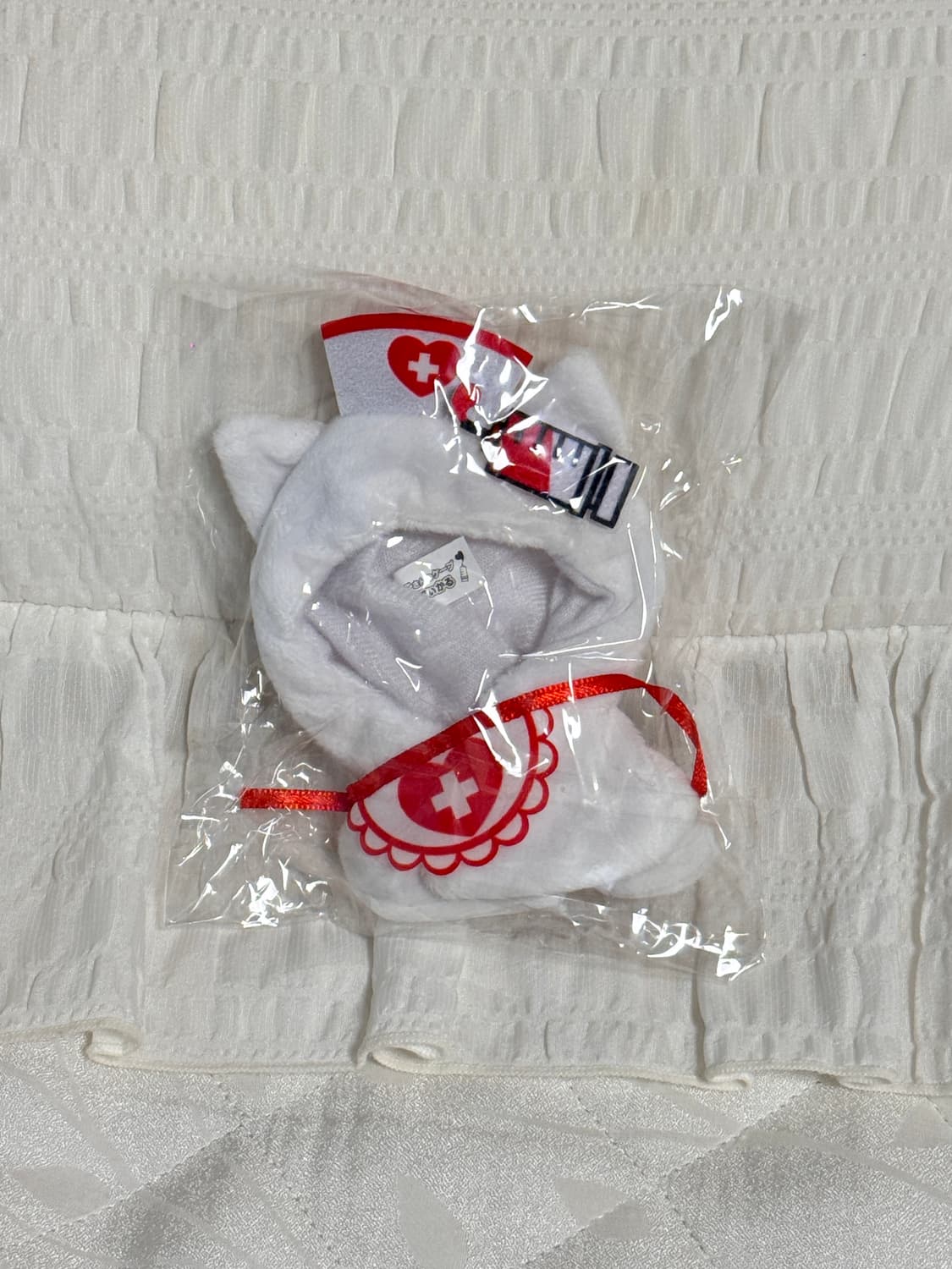 네코상의 케이프 메디컬 고양이 간호사 10cm 인형 옷 블랙 화이트 세트 상품이미지3