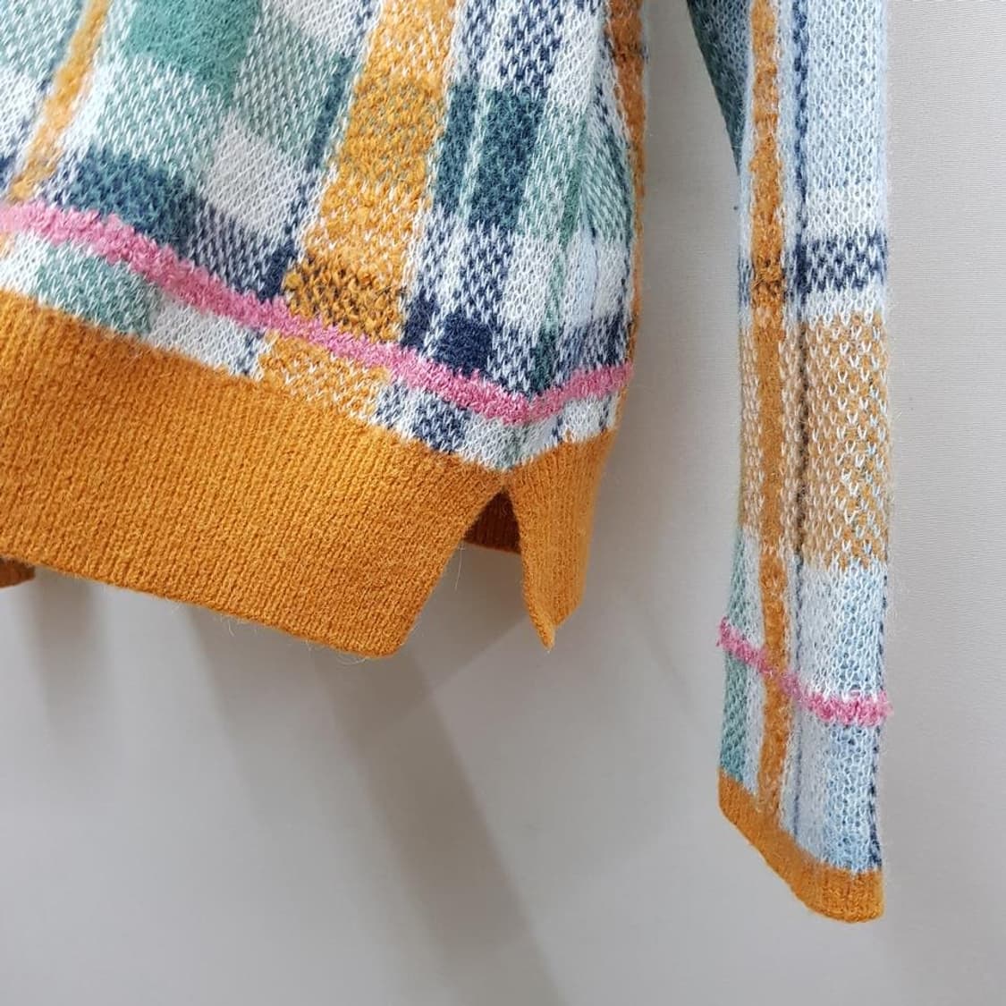 구호 KUHO 멀티 체크 울 블렌드 니트 S사이즈 상품이미지4