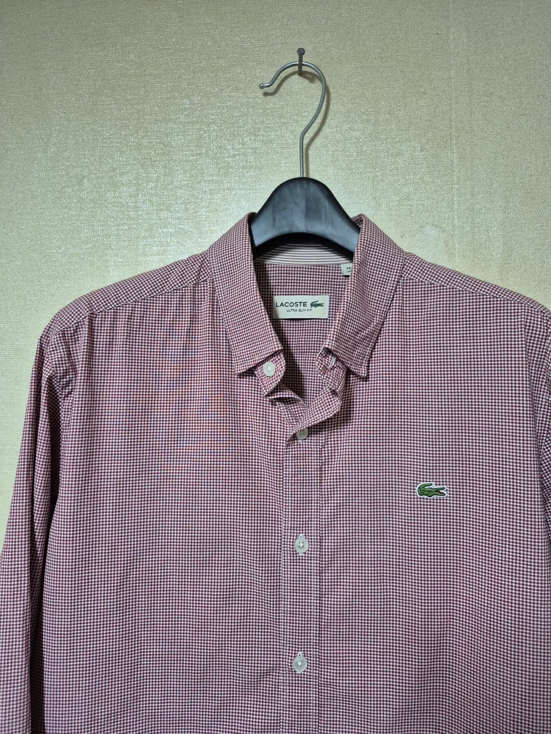라코스테 울트라슬림핏 나노 깅엄 셔츠 상품이미지2