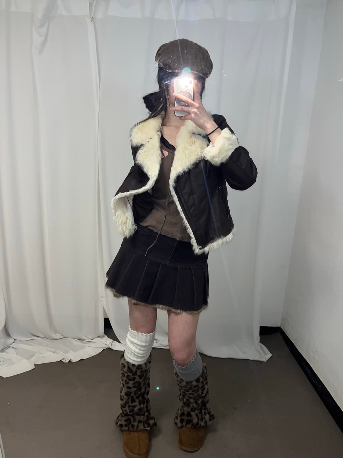 양털 트리밍 브라운 무스탕 상품이미지7