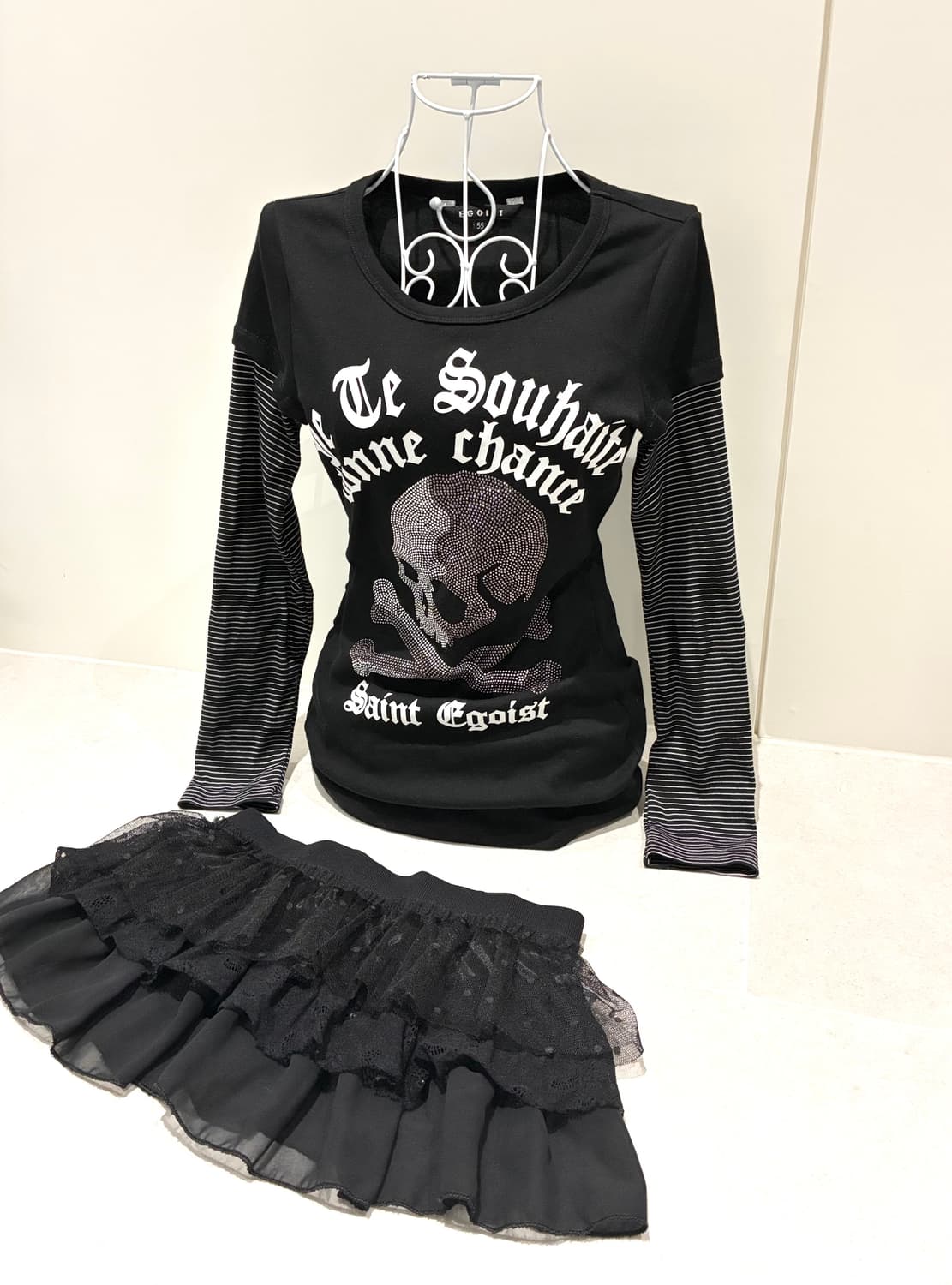 에고이스트 큐빅 탑// 도트 캉캉 레이어링 스커트 상품이미지1