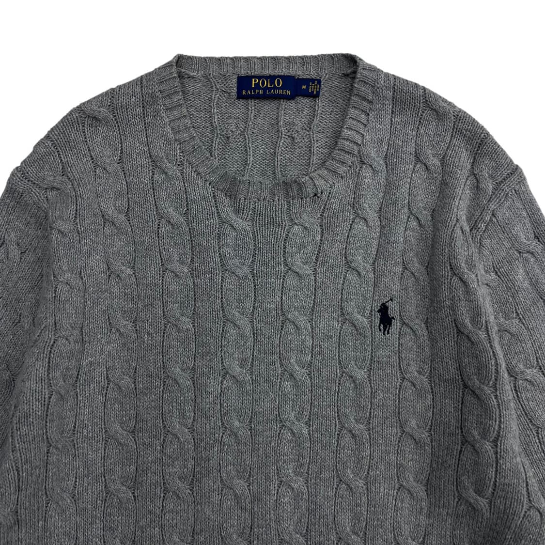 폴로 랄프로렌 네이비포니 그레이 꽈배기 니트 M 상품이미지4