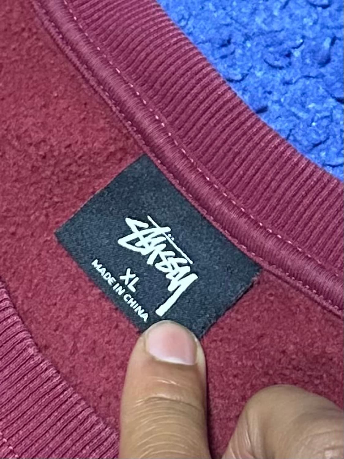 정품 스투시 버건디 맨투맨 xl 상품이미지3