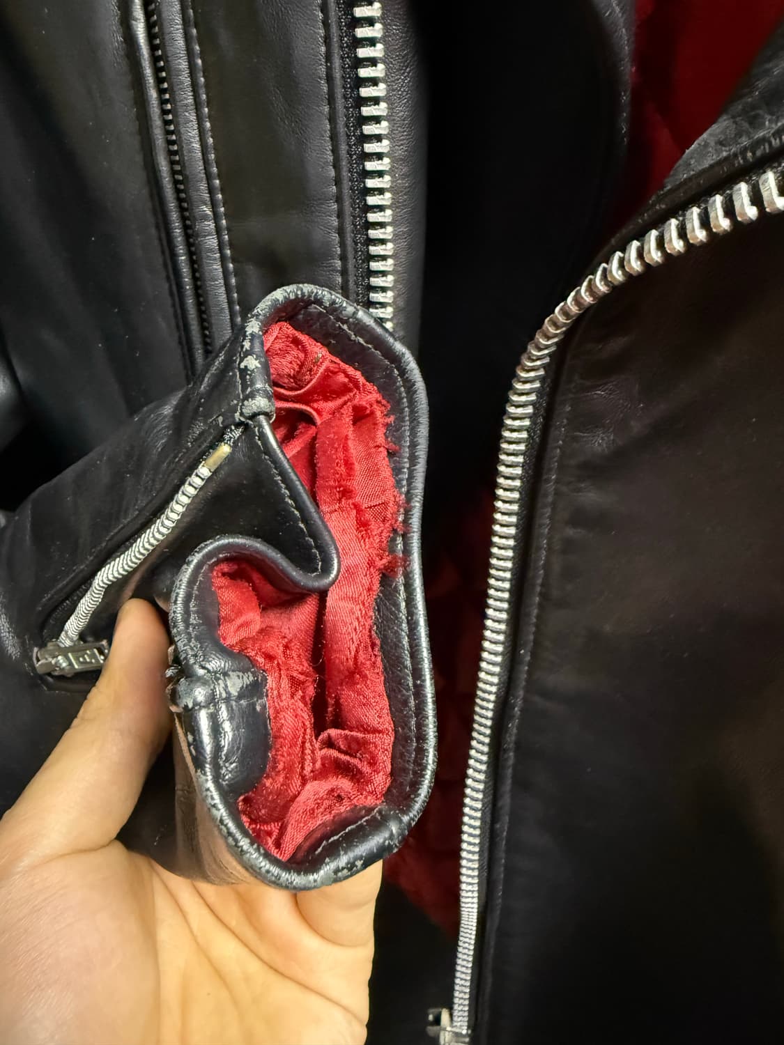 666 소가죽 더블 라이더 자켓 상품이미지8