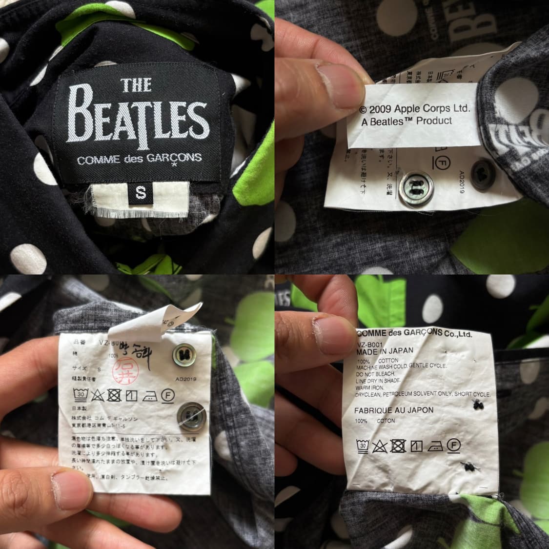 Comme Des Garcons x Beatles 그래픽 애플 도트 셔츠 상품이미지6