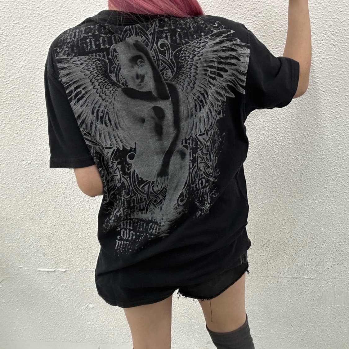 재팬 락시크맛 윙스 프린팅 블랙 반팔티 2XL 상품이미지2