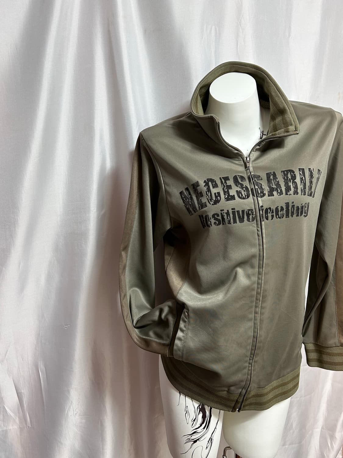 vintage khaki jersey zip-up 상품이미지7