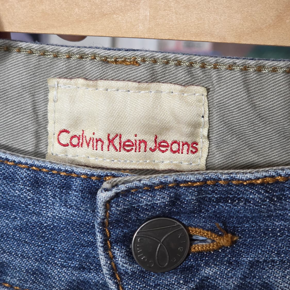 캘빈 클라인 중청 워싱 세미 와이드 팬츠 상품이미지8