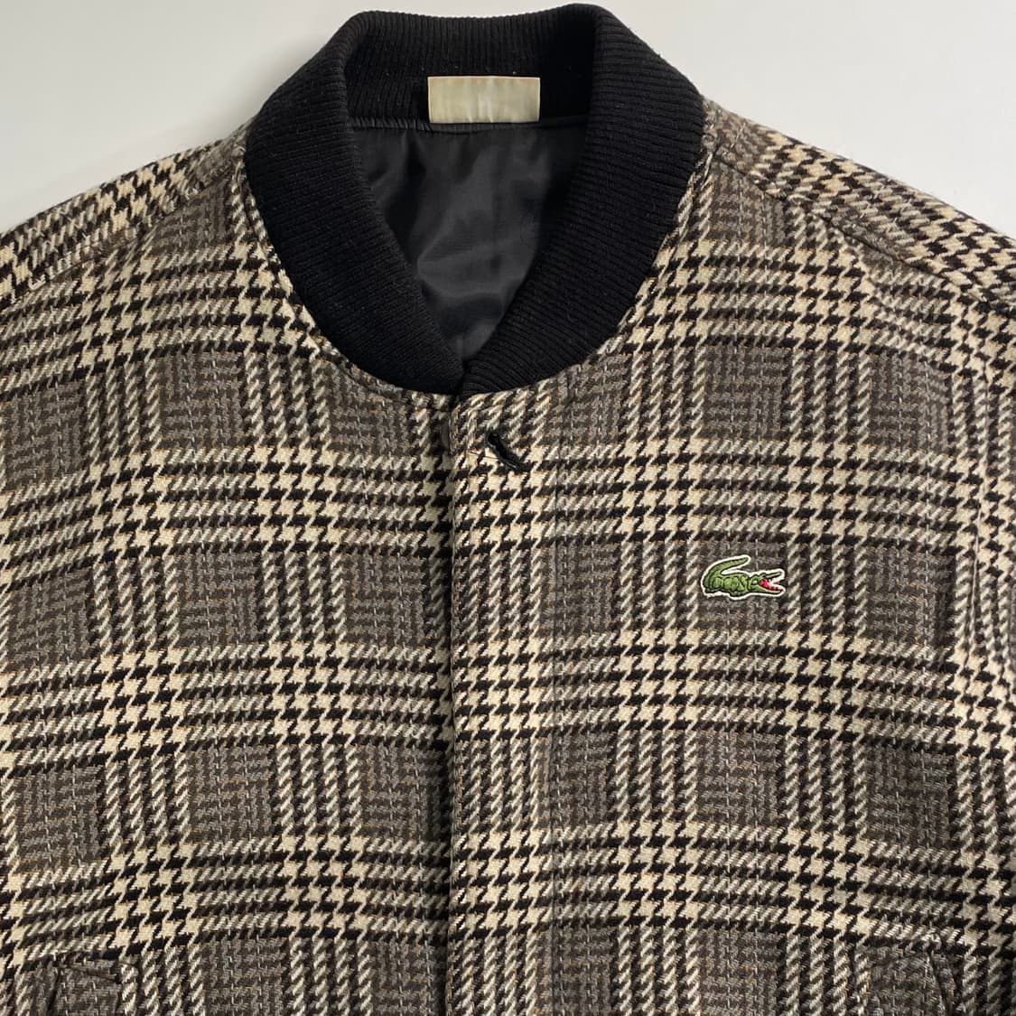 라코스테 하운드체크 울 블루종 자켓 상품이미지2