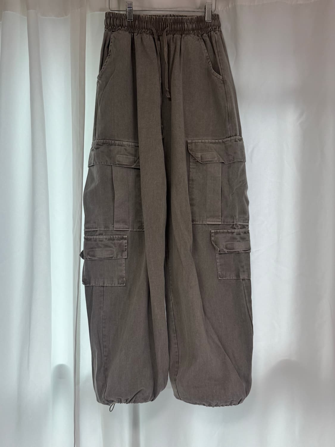 Pigment cotton cargo string wide pants 상품이미지2
