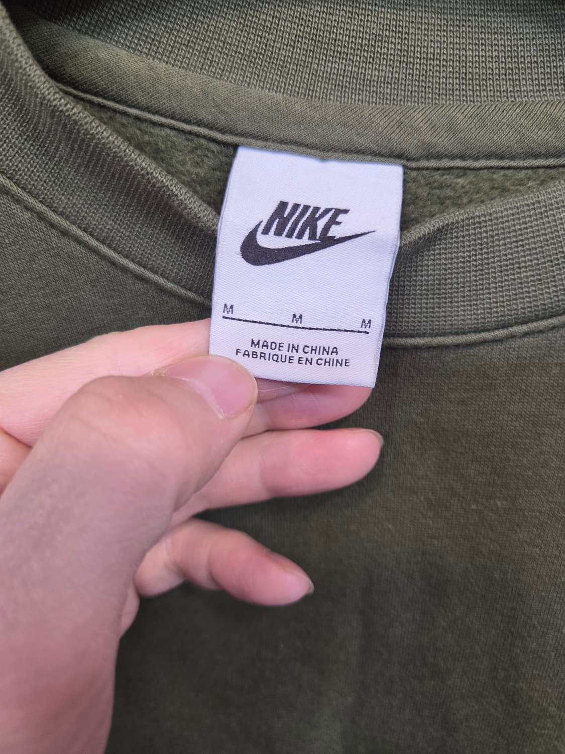 나이키 nsw 안감플리스 맨투맨 m 카키  상품이미지3