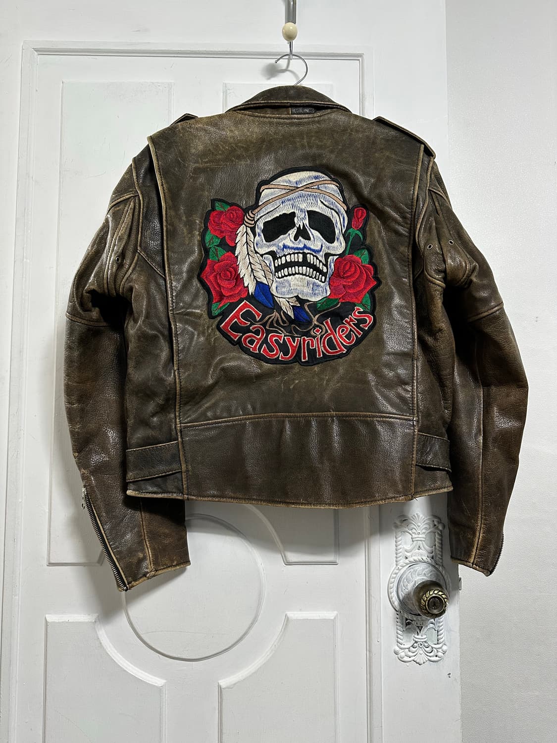 빈티지 카우레더 라이더자켓 상품이미지2