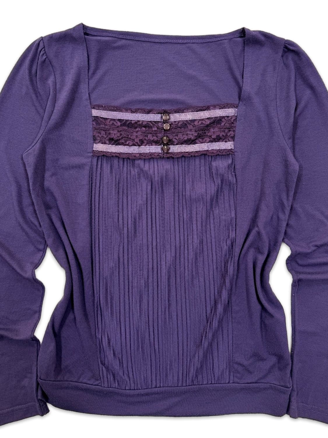 빈티지 바이올렛 모리 레이스 긴팔티 상품이미지3