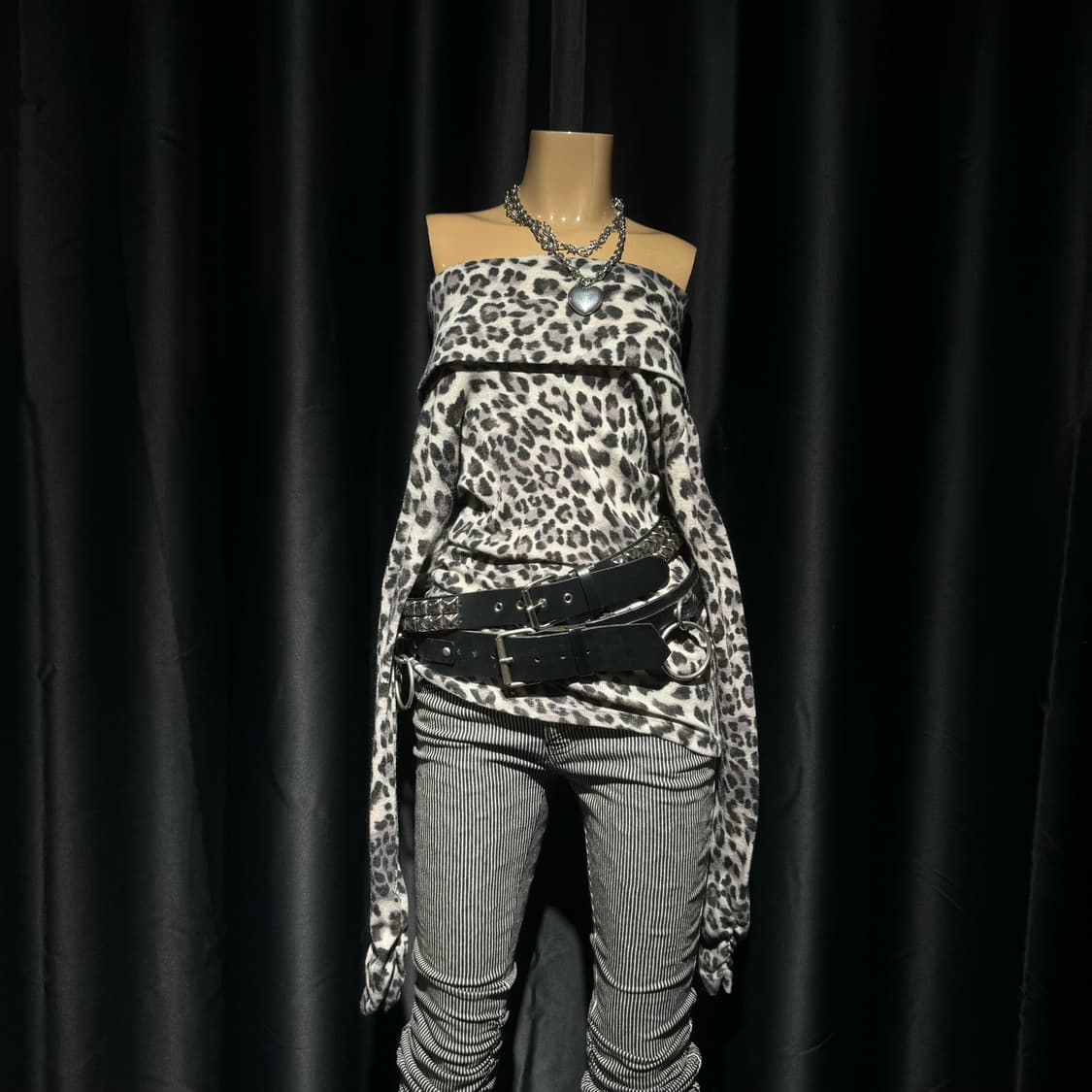 레오파드 오프숄더 탑 상품이미지1