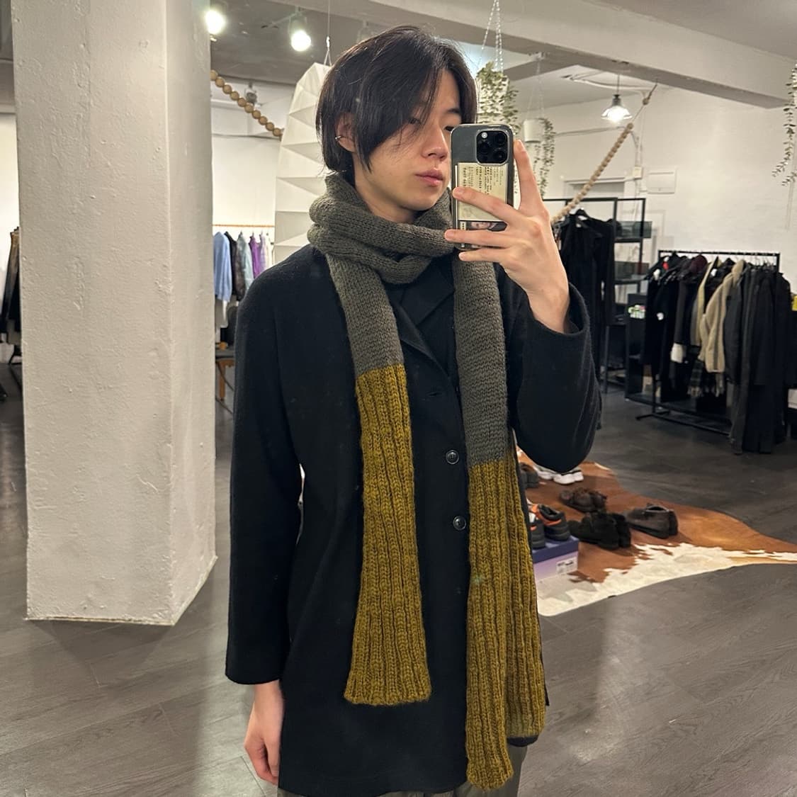 요지야마모토 투톤 머플러 상품이미지3