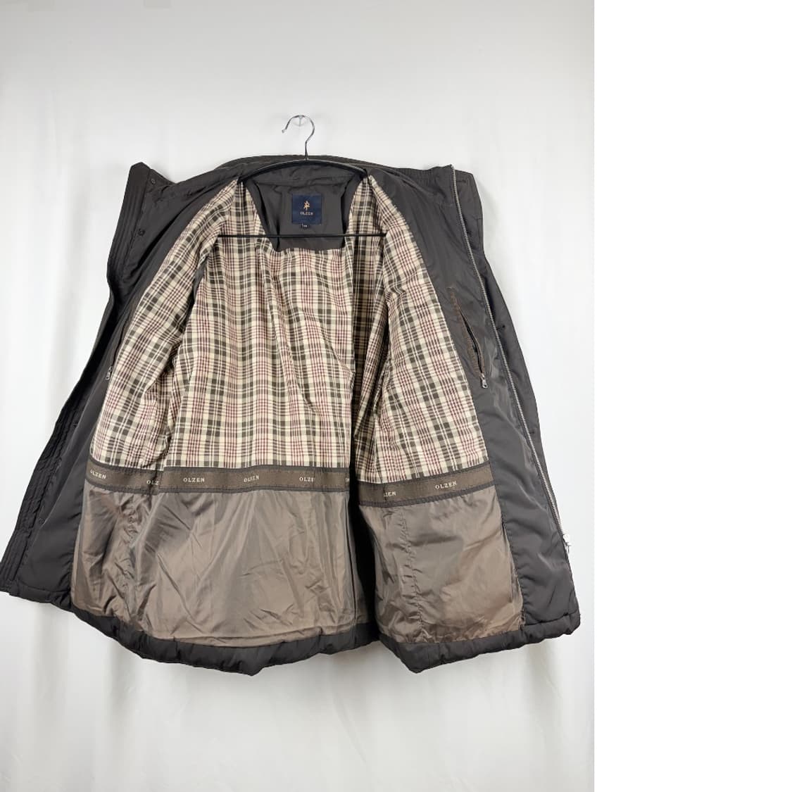 (100) 올젠 덕다운 사파리 패딩 브라운 상품이미지8