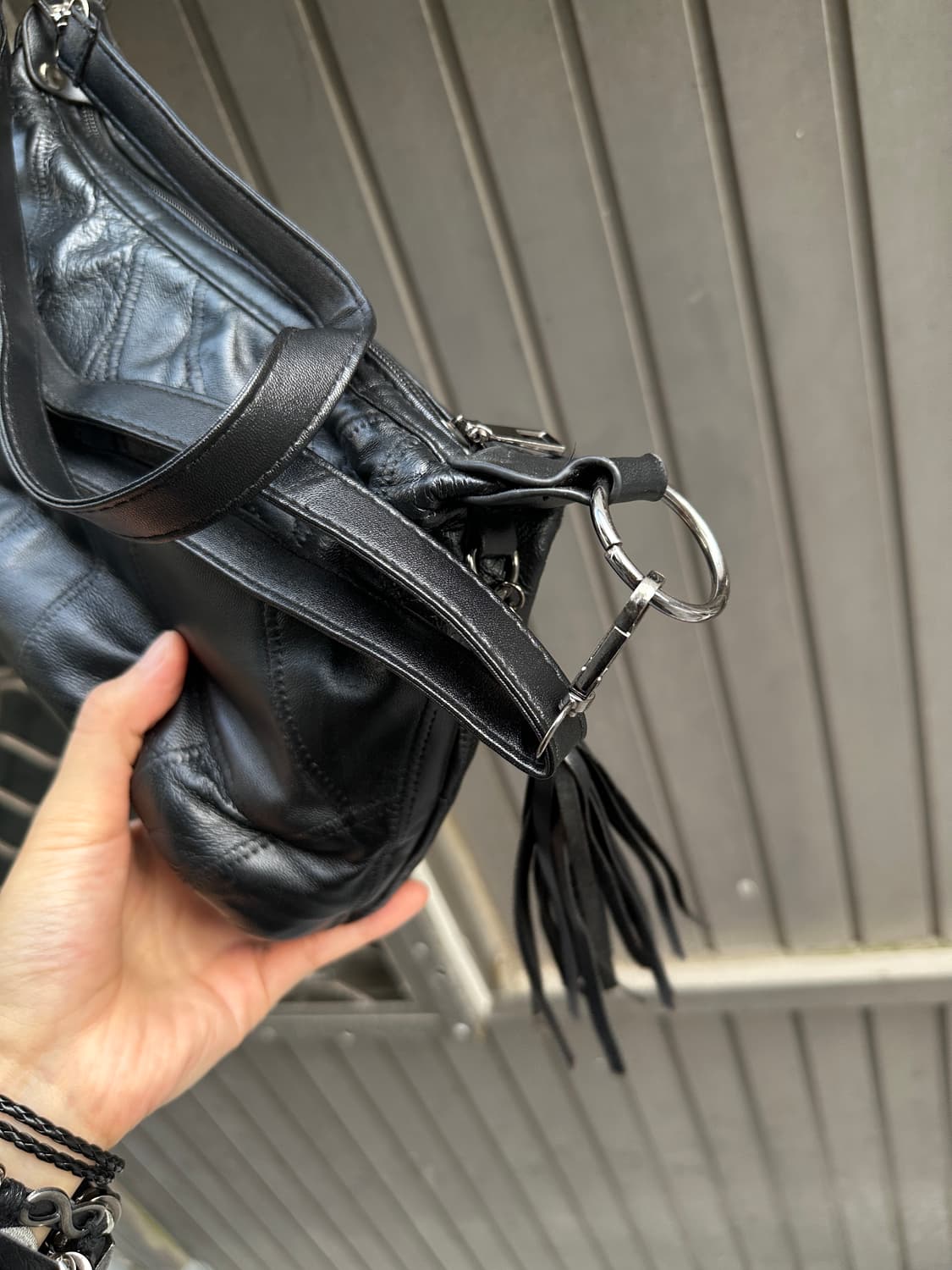 Vintage tassel detail leather bag 상품이미지4