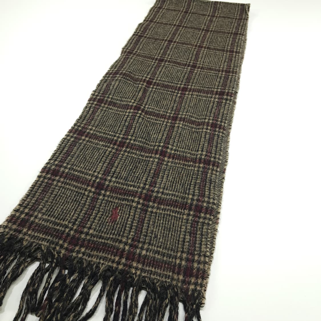 MX187 폴로 랄프로렌 체크 헤링본 램스울 양면 목도리 머플러 상품이미지2