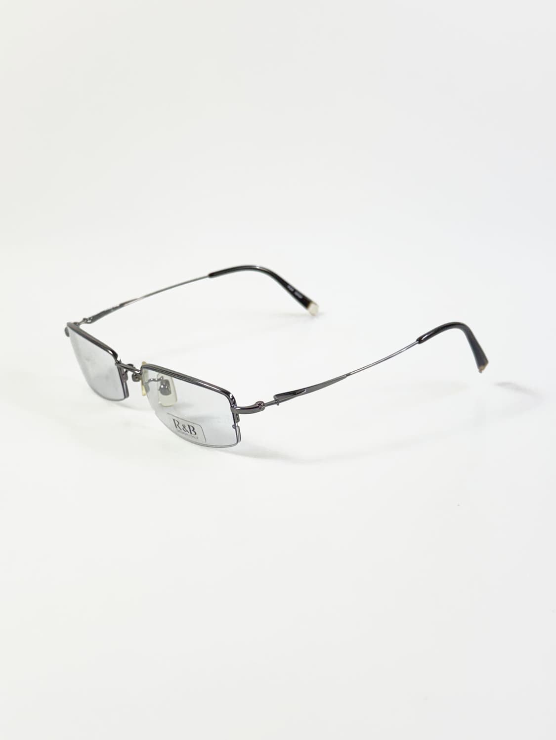 R&B EYEWEAR 반무테 스퀘어 건메탈 빈티지 안경 상품이미지3