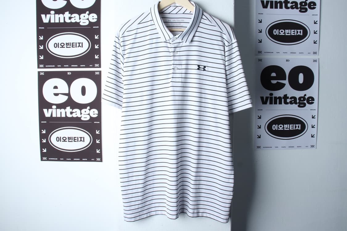 (2XL) 언더아머 반팔 카라 티셔츠 빅사이즈 기능성 화이트-H32487 상품이미지2