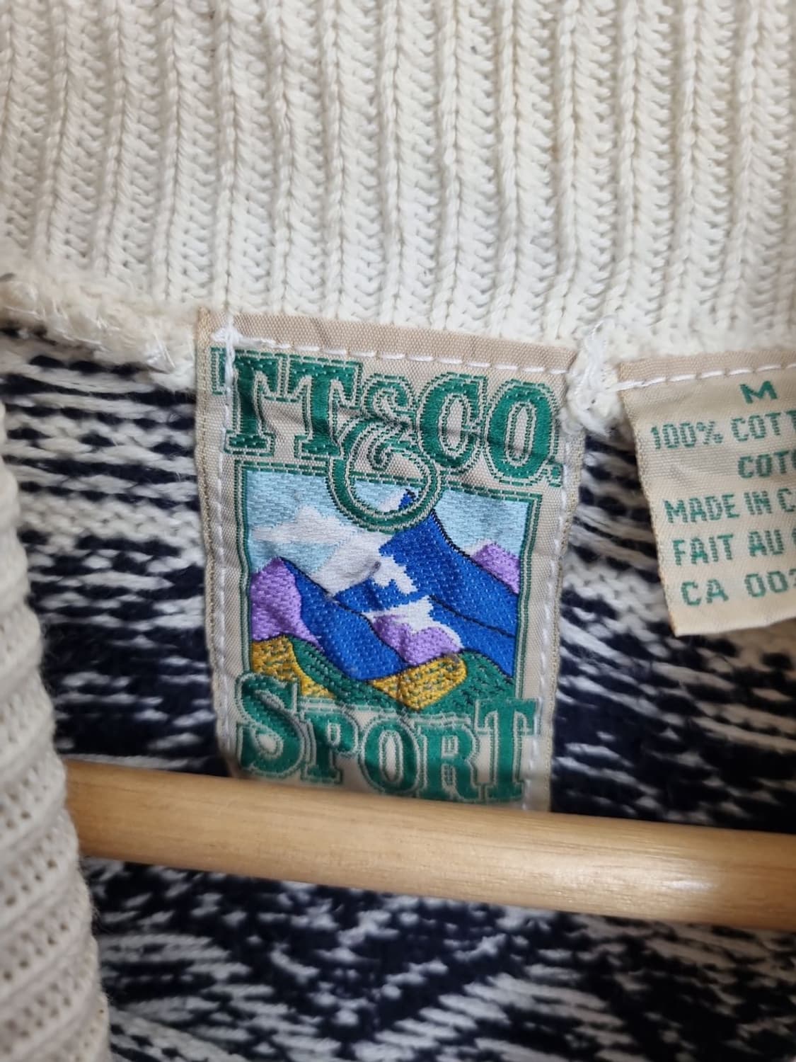 TT&CO 빈티지 에스닉 베이지 니트 코튼 100% 상품이미지7