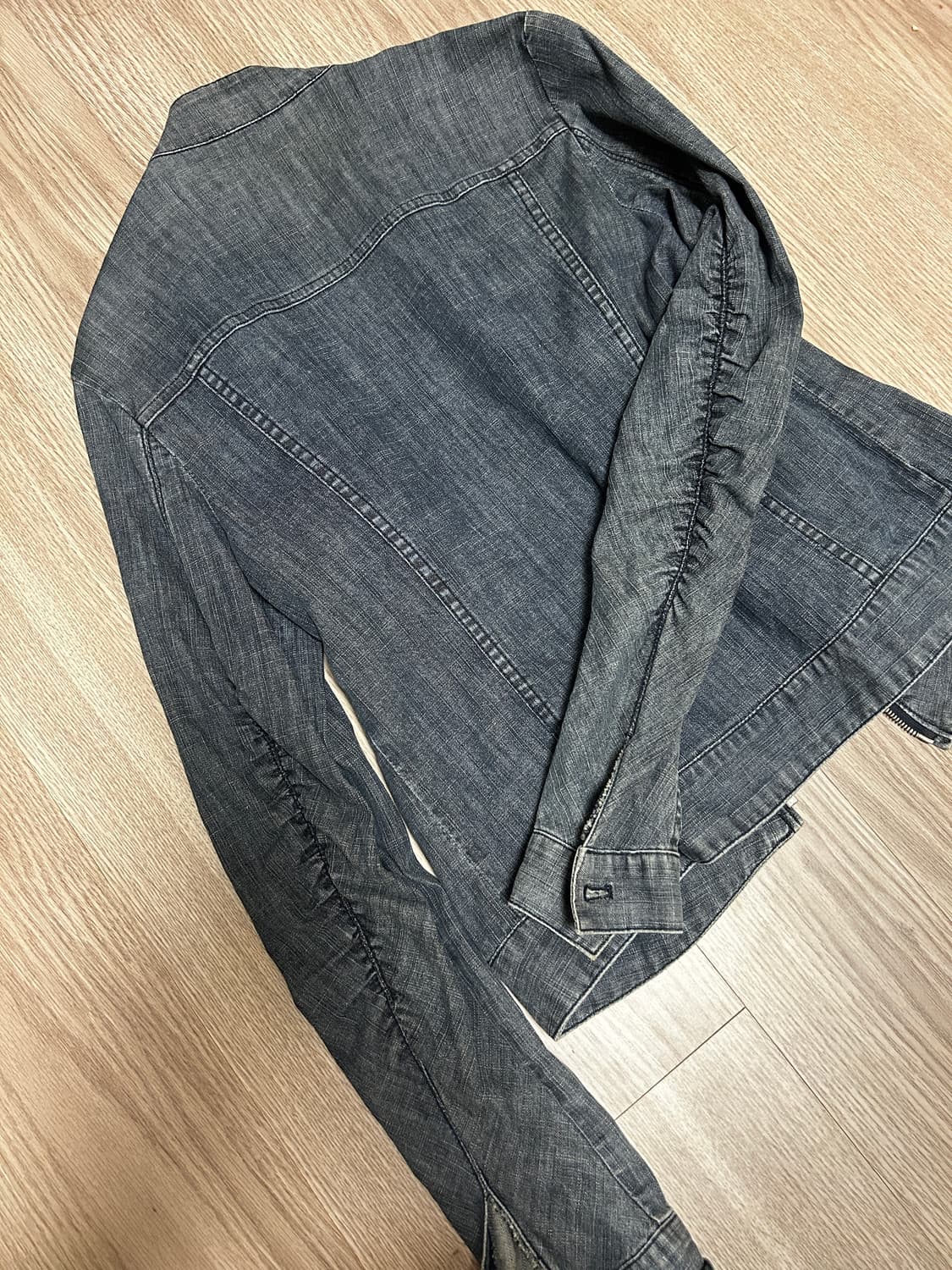 Vintage neck buckle denim jacket 상품이미지3
