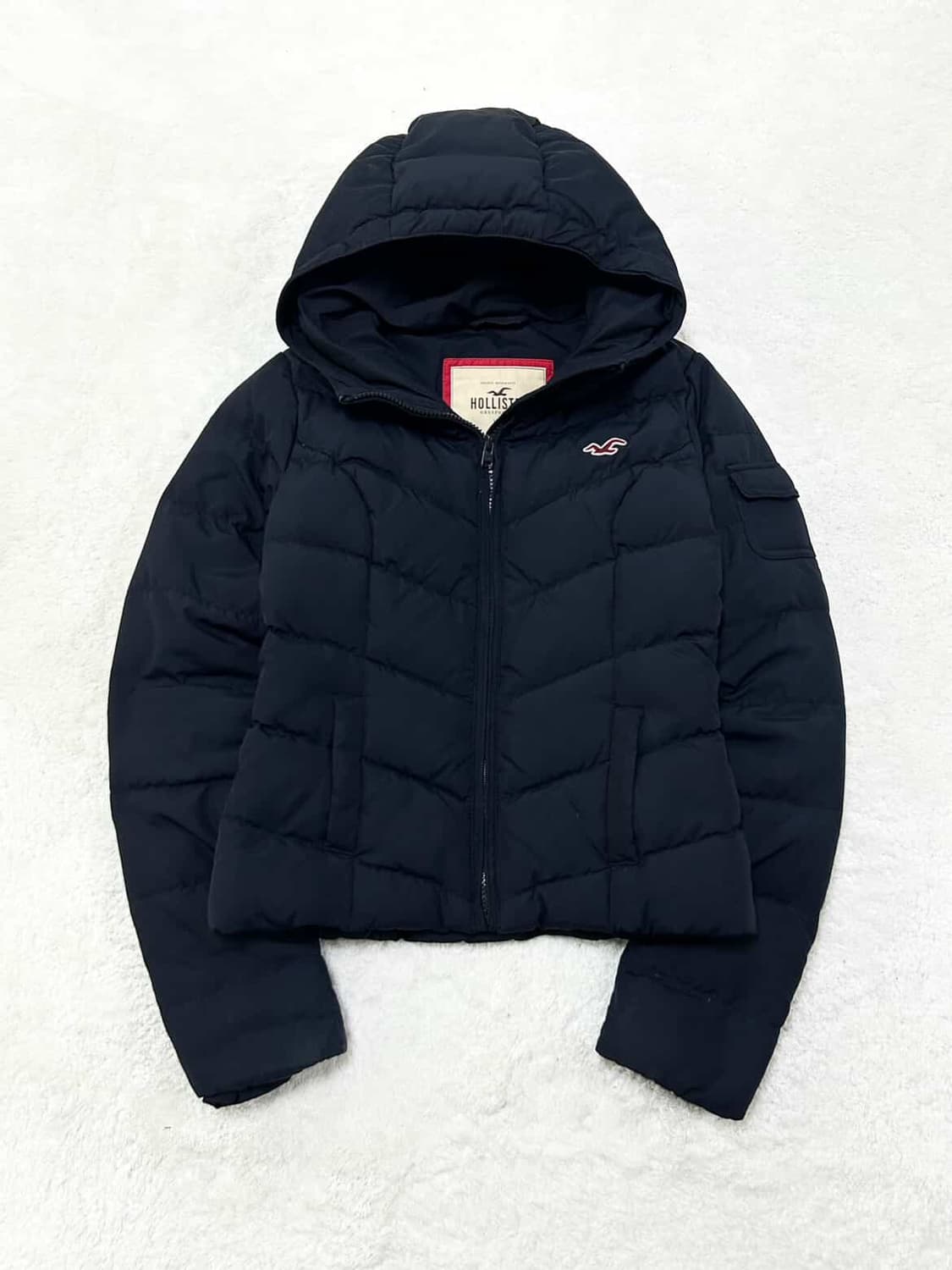 홀리스터 자수로고 네이비 슬림 패딩 상품이미지5