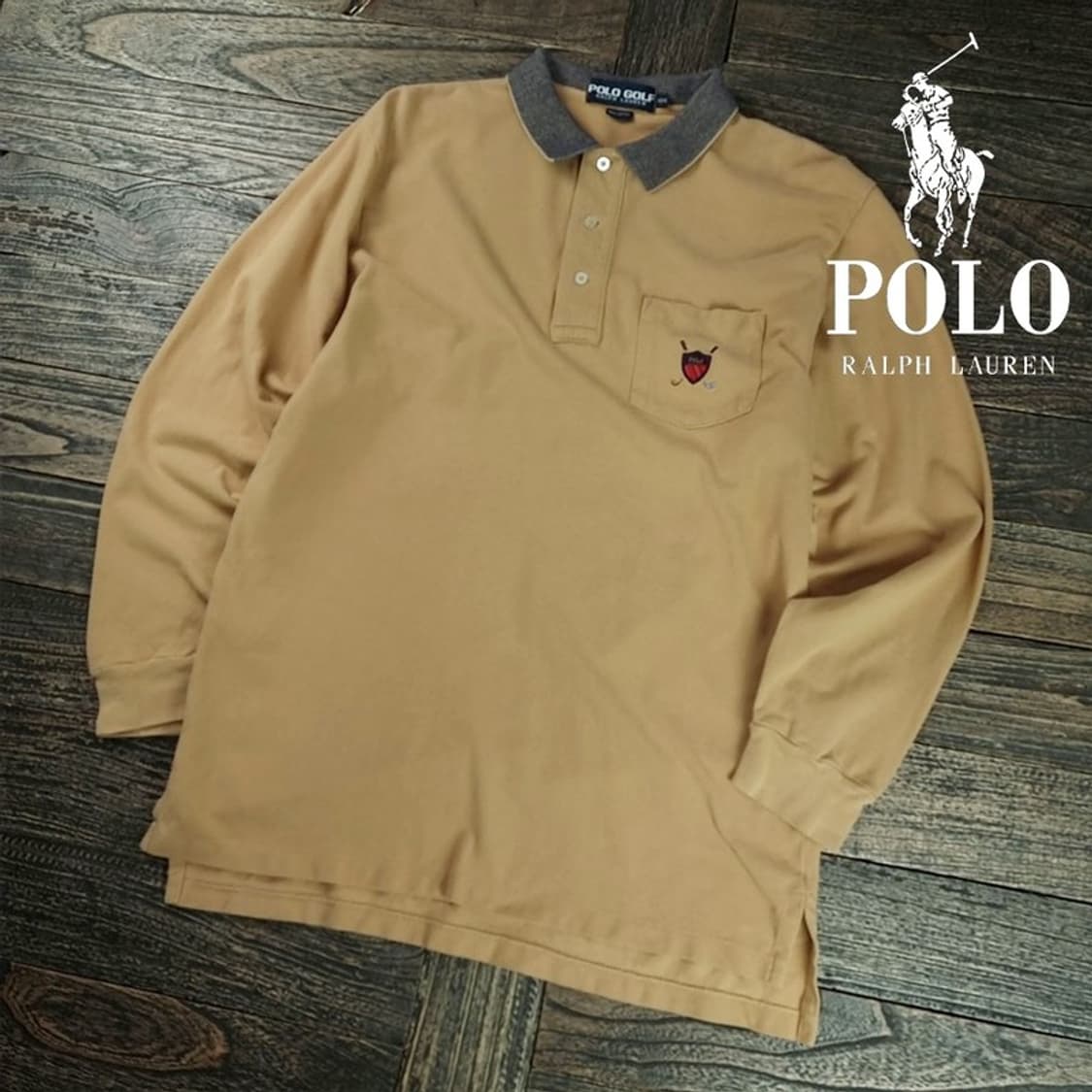 [폴로 랄프로렌] 빈티지 골프 긴팔 카라티 베이지 M19617 상품이미지1