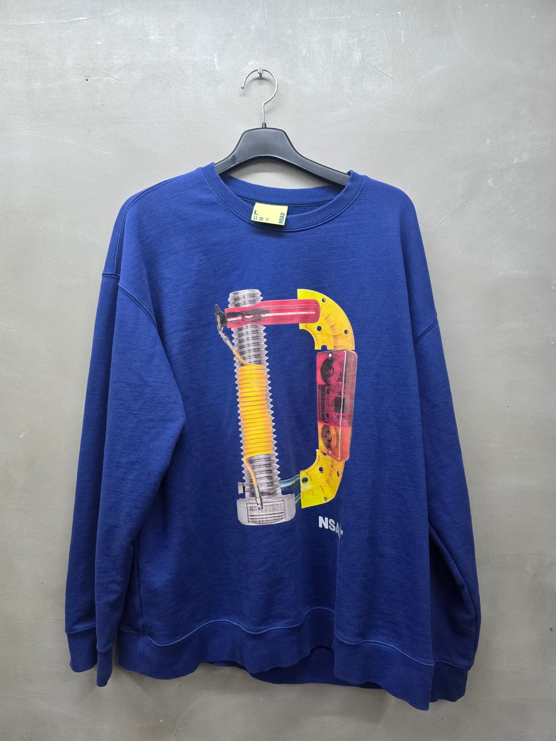 파란색 NSAO 프린팅 맨투맨 티셔츠 상품이미지1