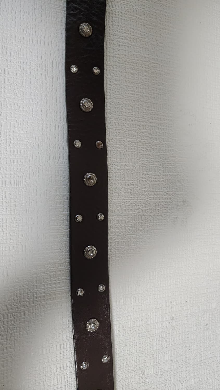 니콜 통가죽 큐빅 징 여성 벨트 상품이미지4