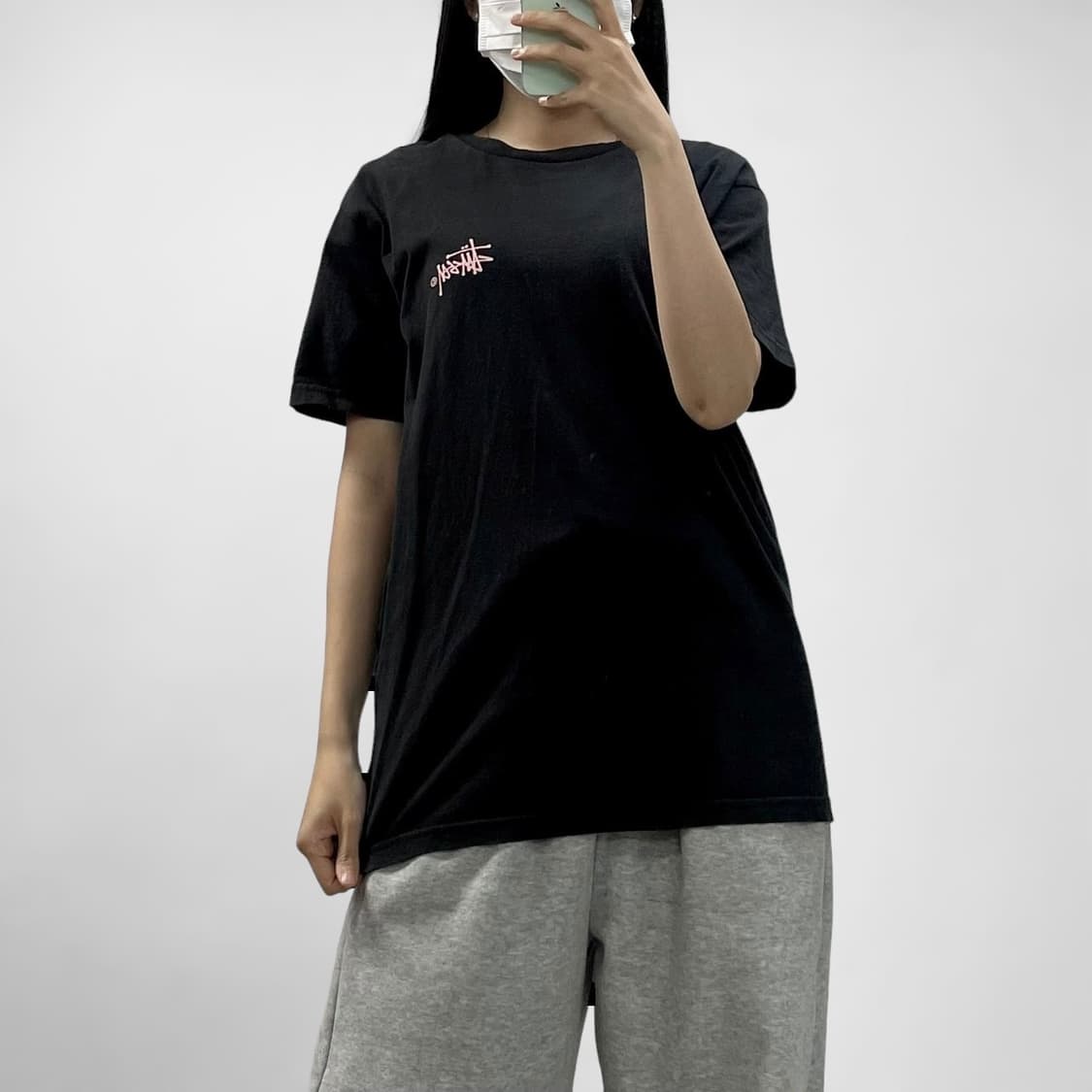 스투시 Stussy 베이직 핑크 로고 반팔 티셔츠  상품이미지1