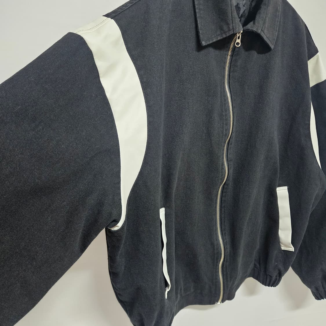 보세 빈티지 배색 데님 바시티 자켓 F 상품이미지3