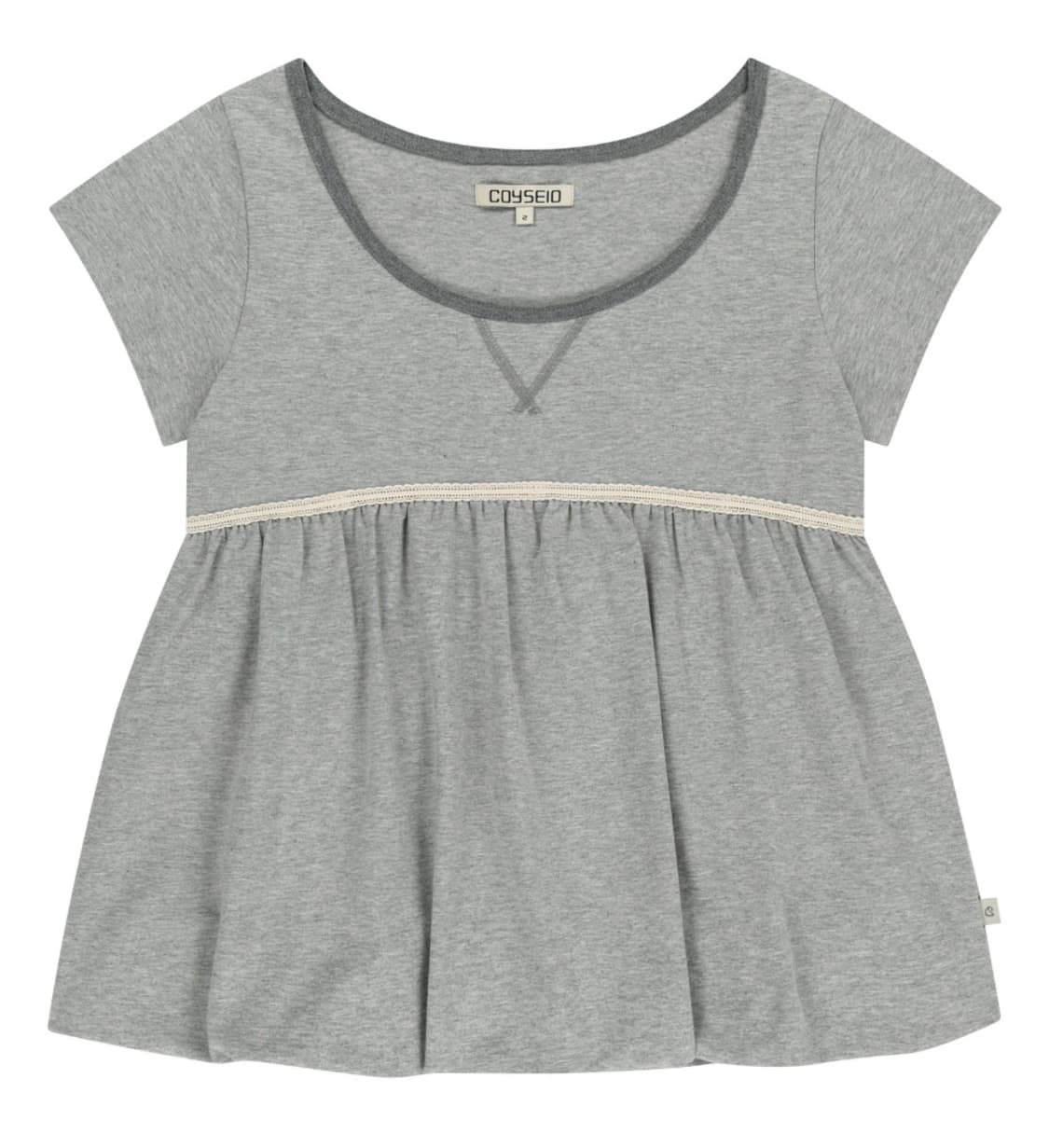 Coyseio 코이세이오 레이스 벌룬 티셔츠 멜란지그레이 1 size 상품이미지1