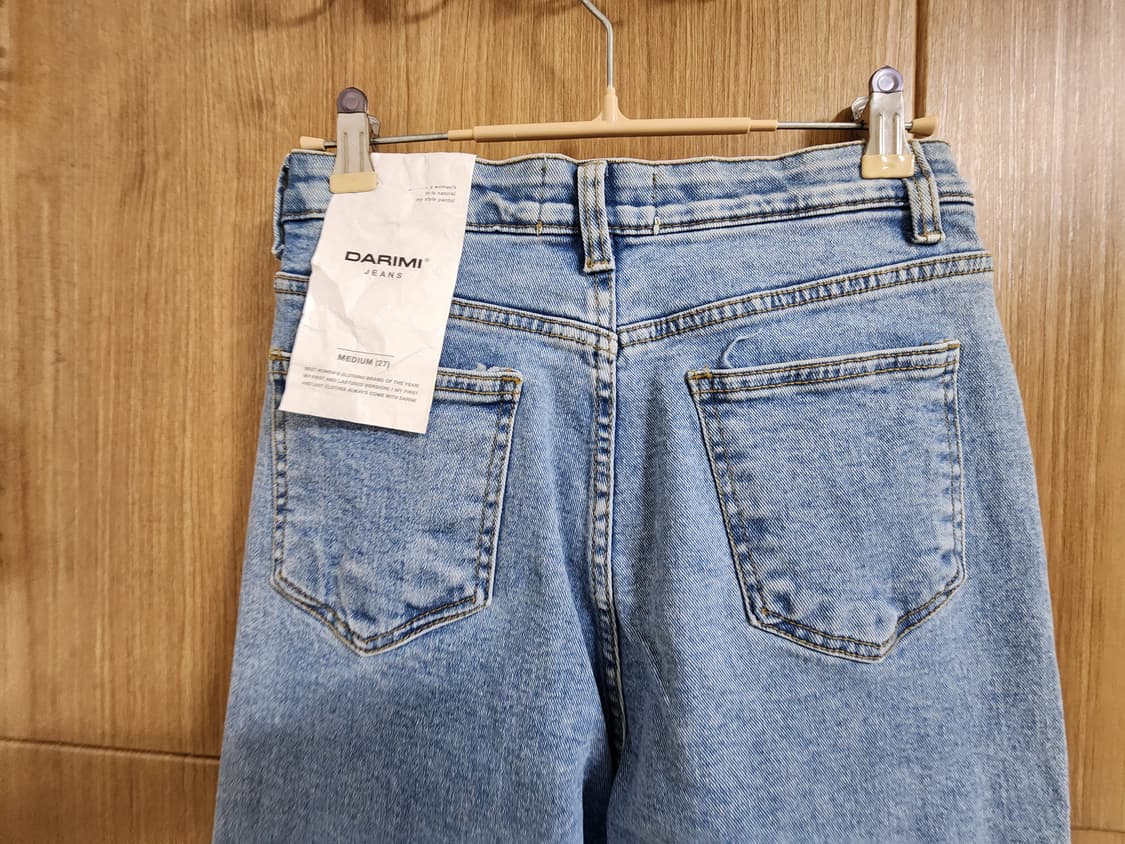 (27)여성 다리미진 스트레이트 데님 팬츠 상품이미지4