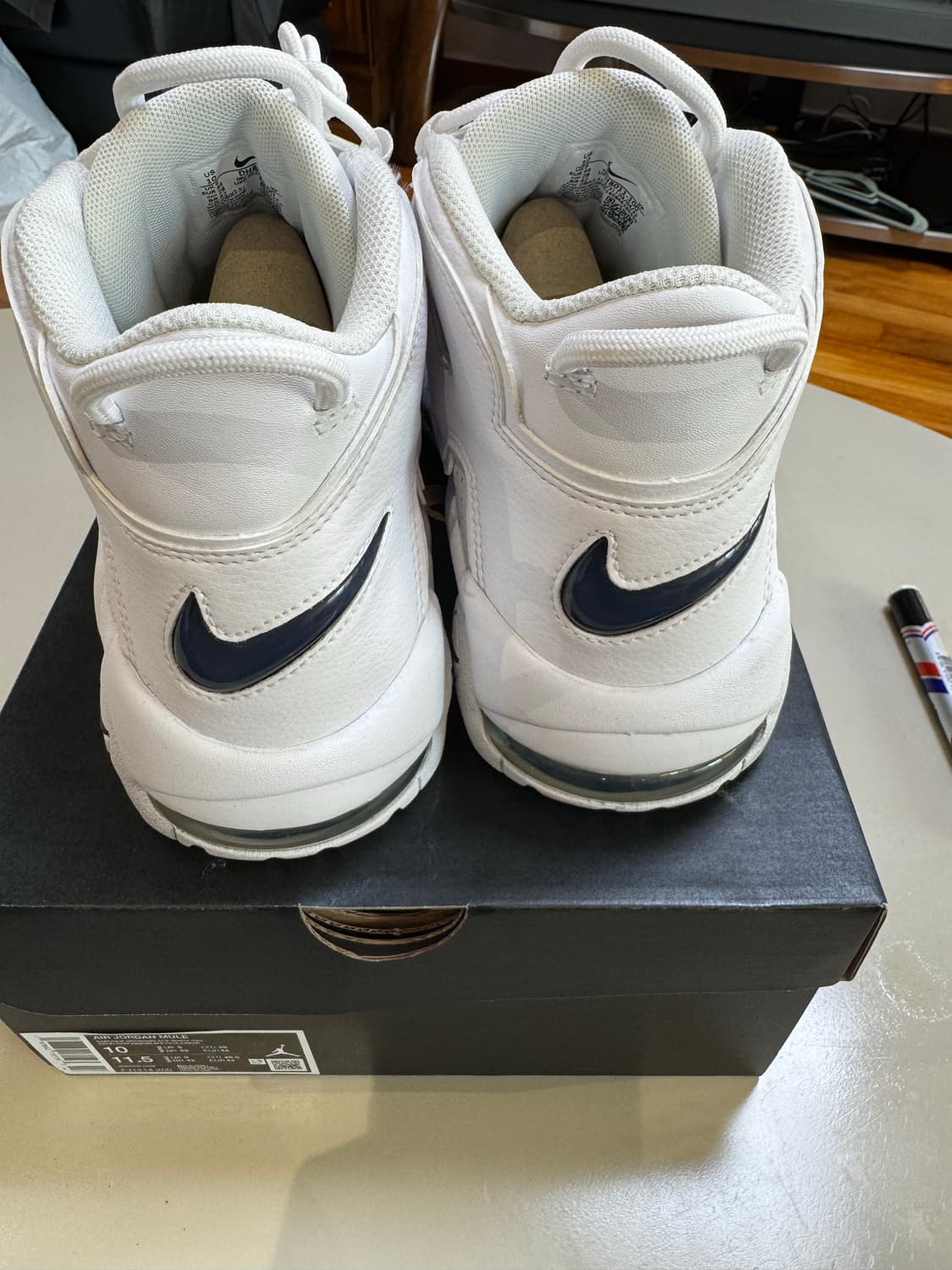 정품 나이키 에어 모어 업템포 흰흰네이비 280 새상품 쿨거시 30 상품이미지5