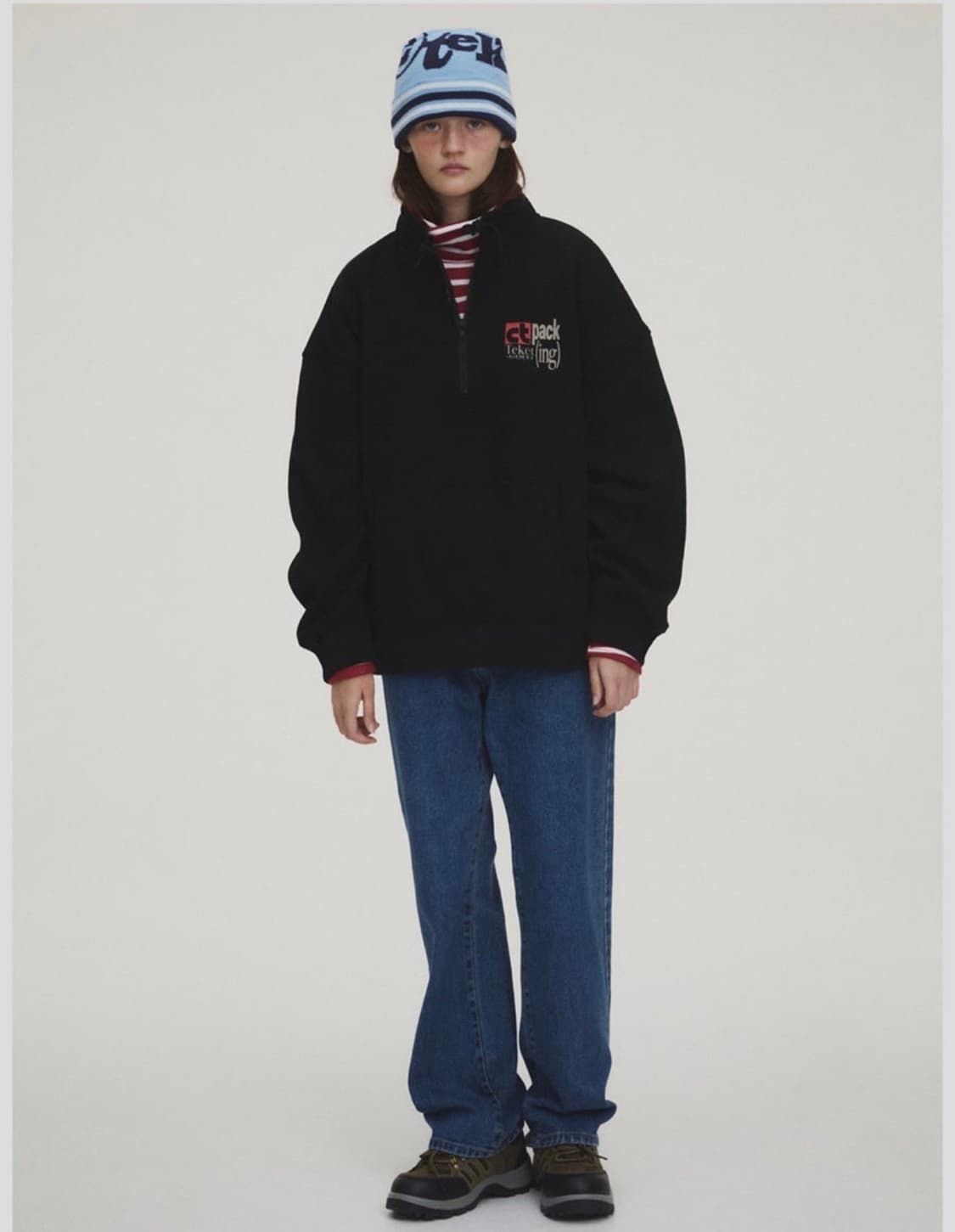 테켓 plan half zip-up sweatshirt black 상품이미지3