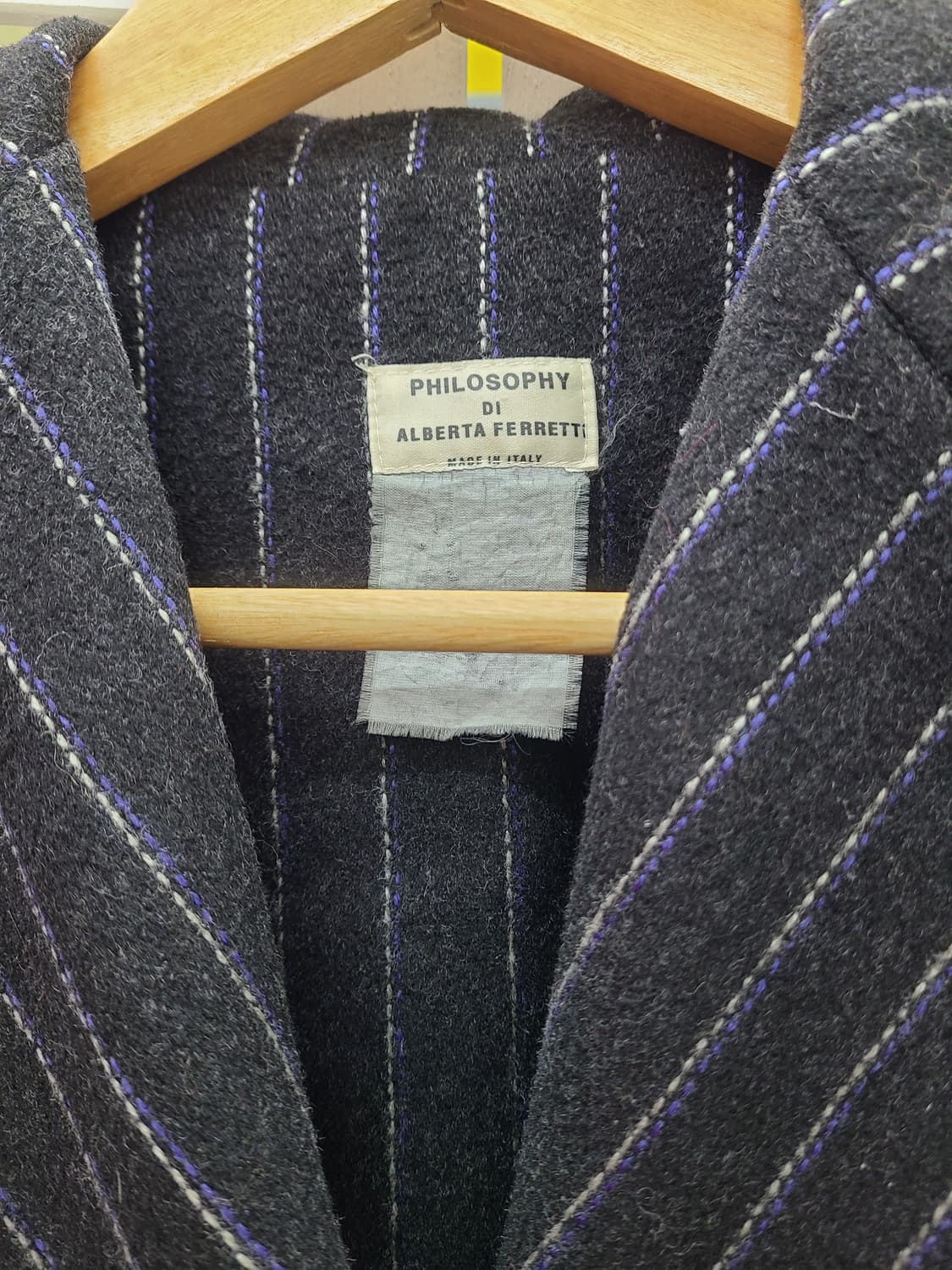 알베르타페레티 스트라이프 울 더블 코트 상품이미지3